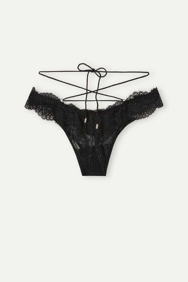 Intimssimi Loosen Heartstrings ‘80s Style Brazilian Black | ILJKU89987