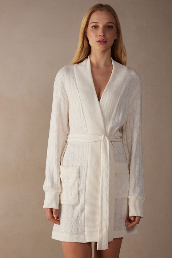 Intimssimi Lost in Fields Braided Robe White | ILZPD87999