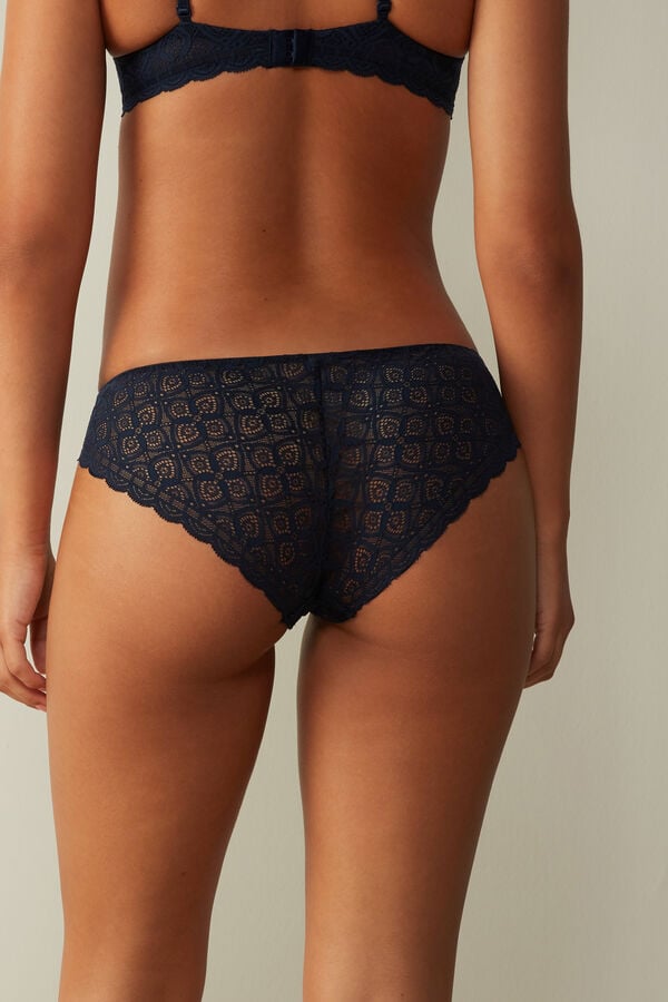 Intimssimi Low Rise Lace Panties Blue | AILWC34184