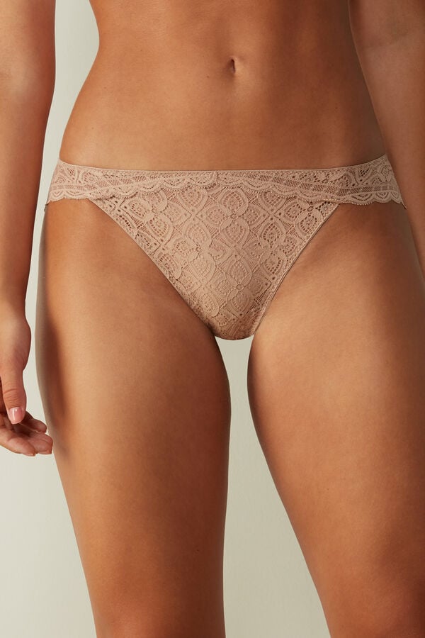 Intimssimi Low Rise Lace Panties Natural | TILWZ16162