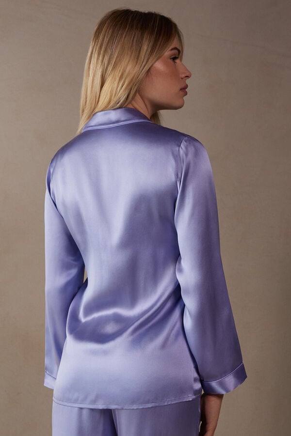 Intimssimi Mannish-Cut Jacket in Silk Satin Violet | ILZPD32806