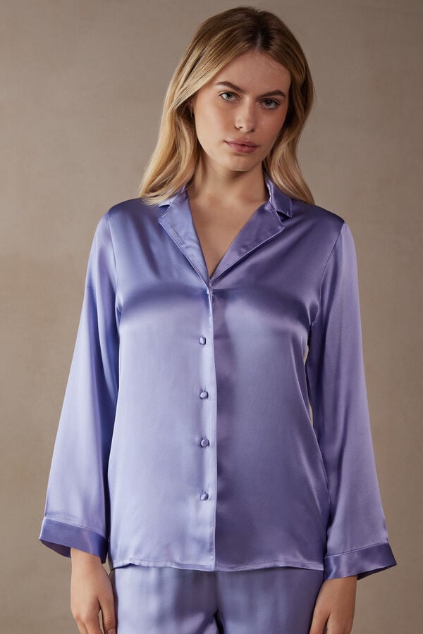 Intimssimi Mannish-Cut Jacket in Silk Satin Violet | ILZPD32806