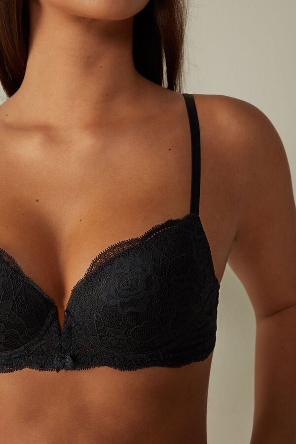 Intimssimi Mia Lace Super Push-Up Bra Black | ILNEJ71928