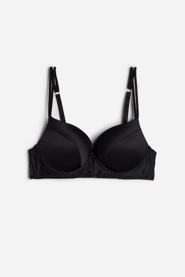 Intimssimi Mia Silk Super Push-Up Bra Black | SILVO98899