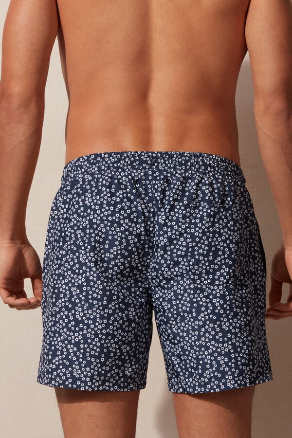 Intimssimi Micro Flower Print Swim Trunks Blue | UILND57287