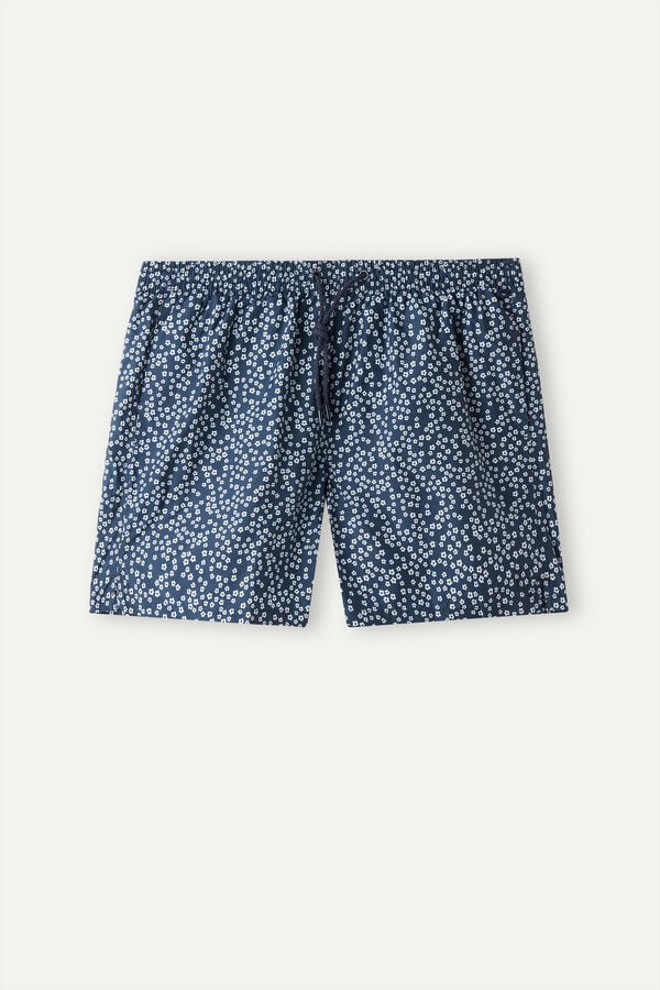 Intimssimi Micro Flower Print Swim Trunks Blue | UILND57287