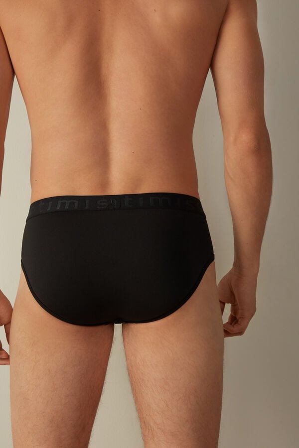 Intimssimi Microfiber Briefs with Logo Detail Black | EILVG24502