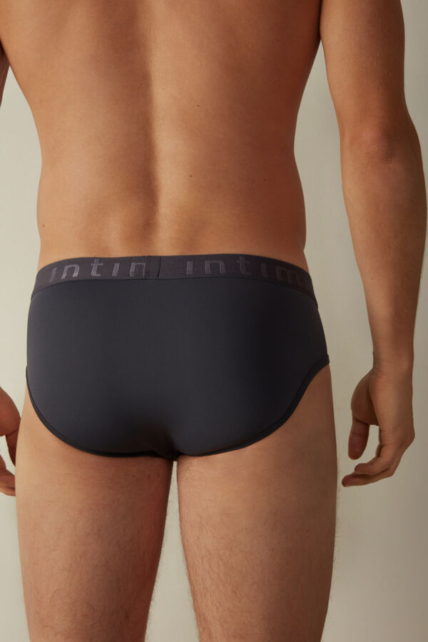 Intimssimi Microfiber Briefs with Logo Detail Grey | ILJVR90887