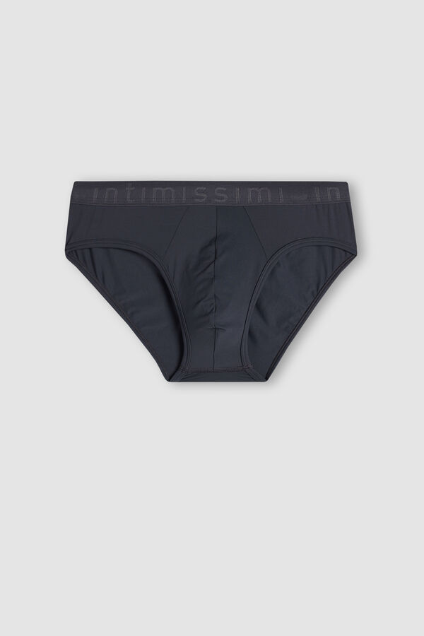 Intimssimi Microfiber Briefs with Logo Detail Grey | ILJVR90887