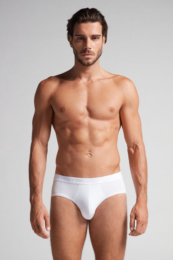 Intimssimi Microfiber Briefs with Logo Detail White | LILTR99571