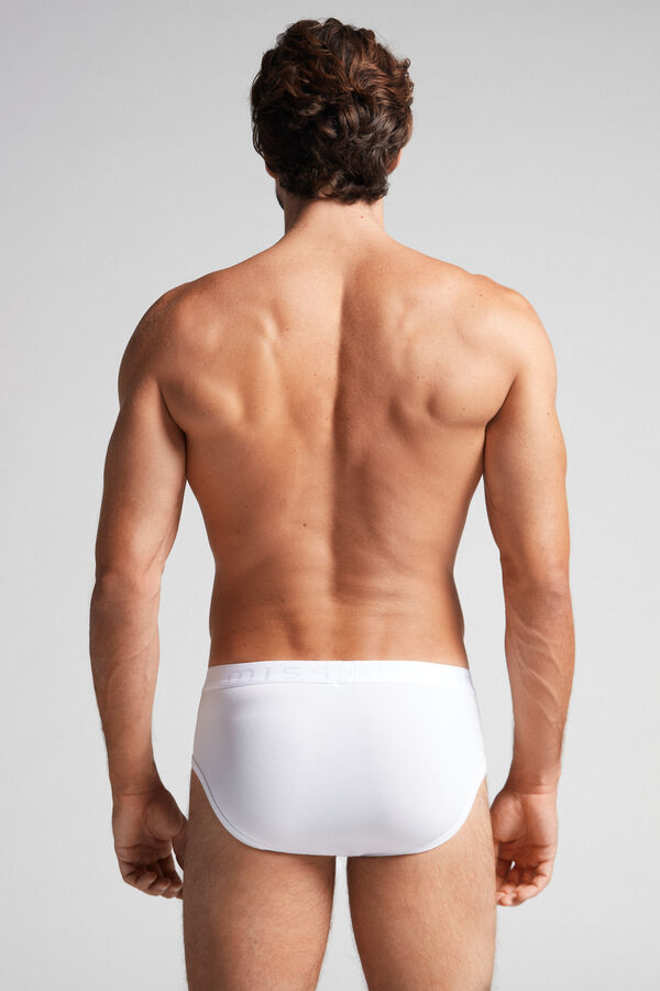 Intimssimi Microfiber Briefs with Logo Detail White | UILTG49623