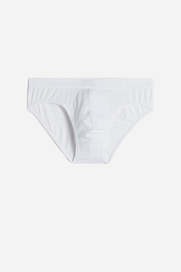 Intimssimi Microfiber Briefs with Logo Detail White | UILTG49623