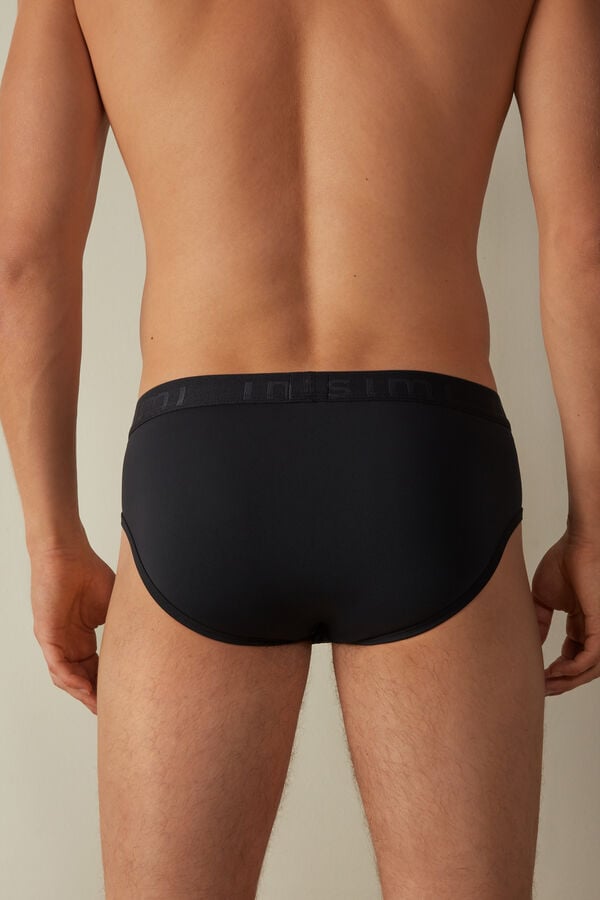 Intimssimi Microfiber Briefs with Logo Detail Blue | ZILNQ98134