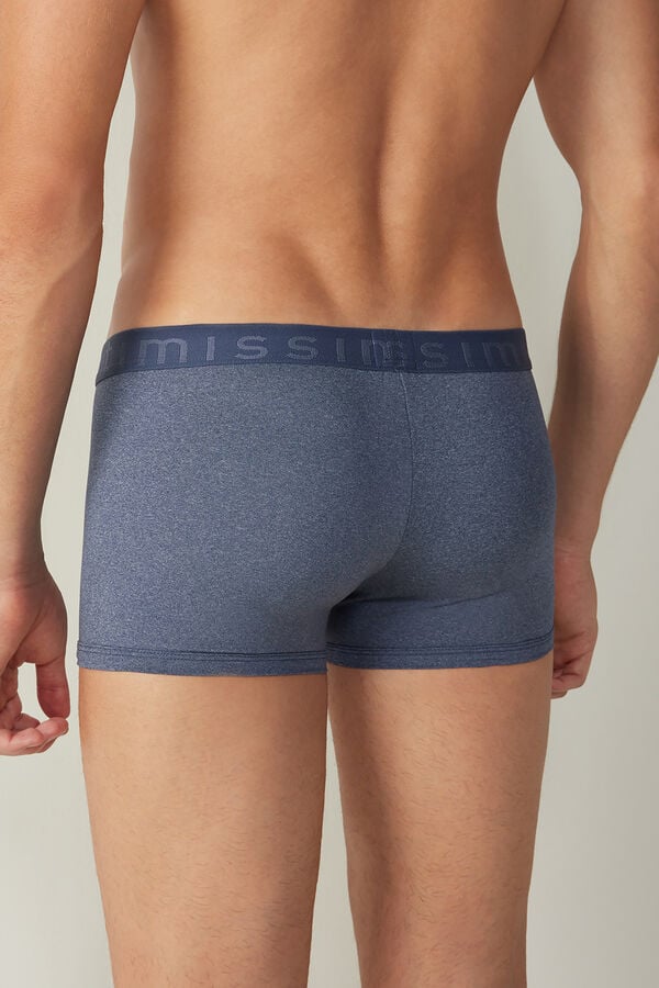 Intimssimi Microfiber Logo Boxer Shorts Blue | ILEAH44202