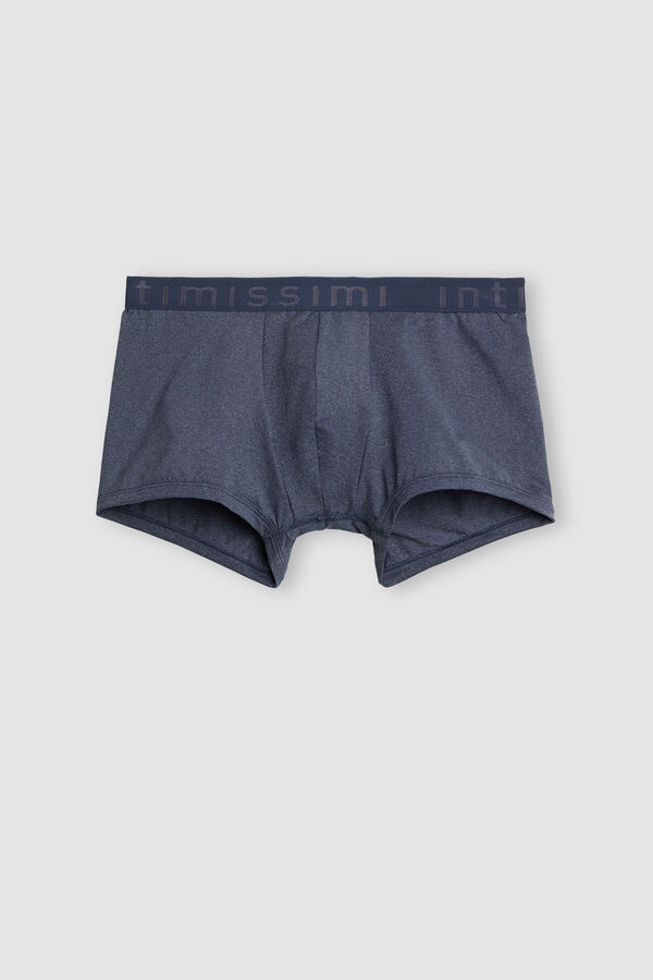 Intimssimi Microfiber Logo Boxer Shorts Blue | ILEAH44202