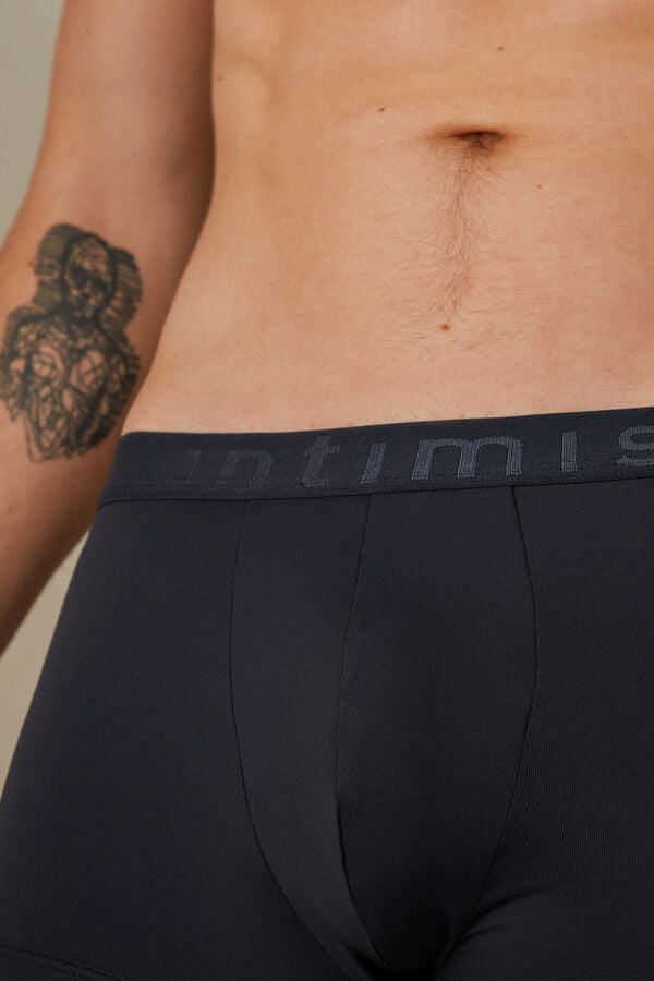 Intimssimi Microfiber Logo Boxer Shorts Blue | YILVQ44053