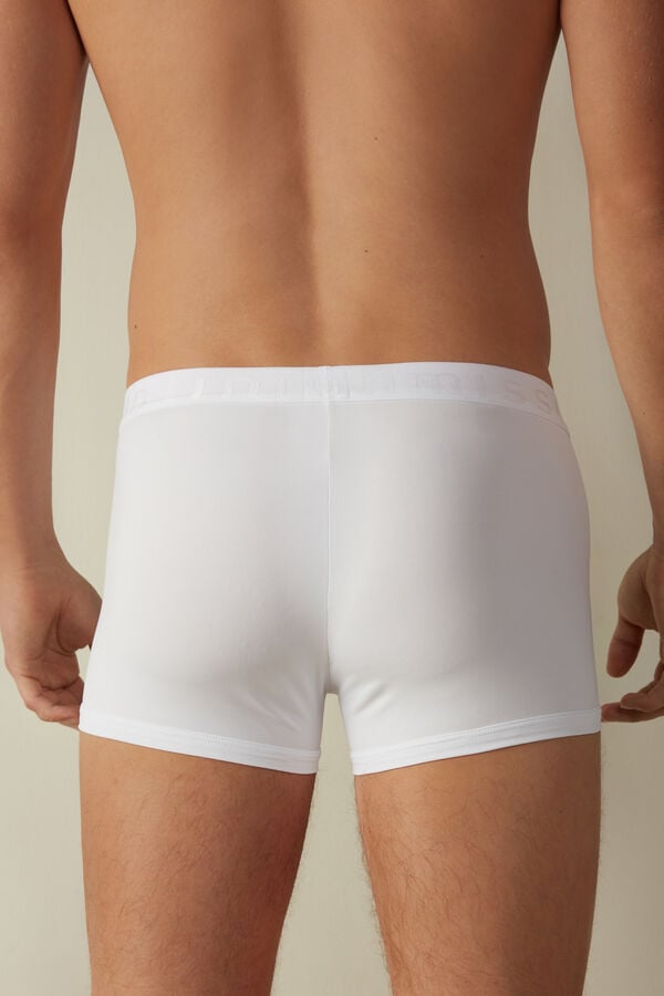 Intimssimi Microfiber Logo Boxer Shorts White | ZILMJ69702