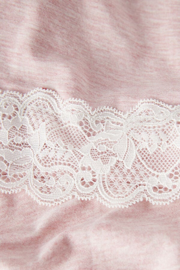 Intimssimi Modal Lace Detail Robe Pale Pink | YILVQ52779