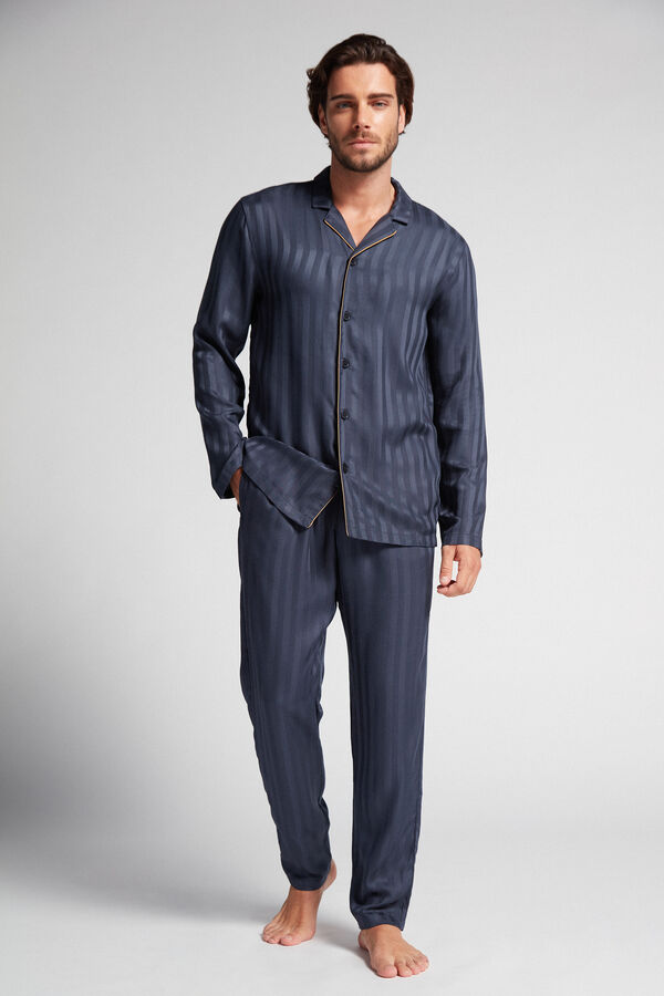 Intimssimi Modal Pajama Set Blue | ILQCS51881