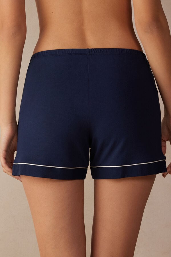 Intimssimi Modal Shorts with Contrast Trim Blue | ILXMI49079