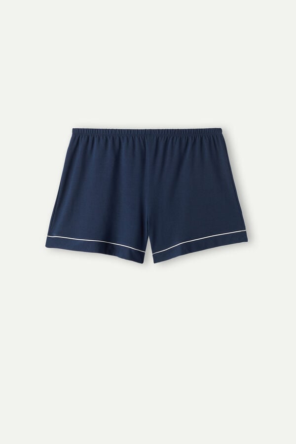 Intimssimi Modal Shorts with Contrast Trim Blue | ILXMI49079