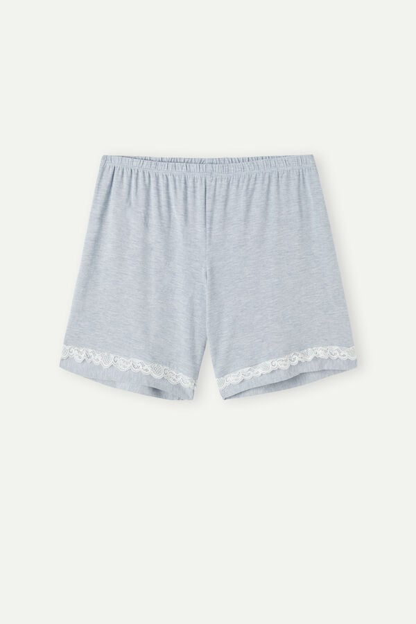 Intimssimi Modal Shorts with Lace Details Light Blue | ILCIF90338