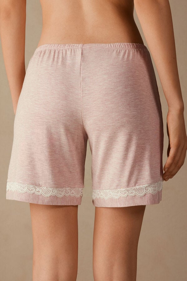 Intimssimi Modal Shorts with Lace Details Pale Pink | ILJBT50831