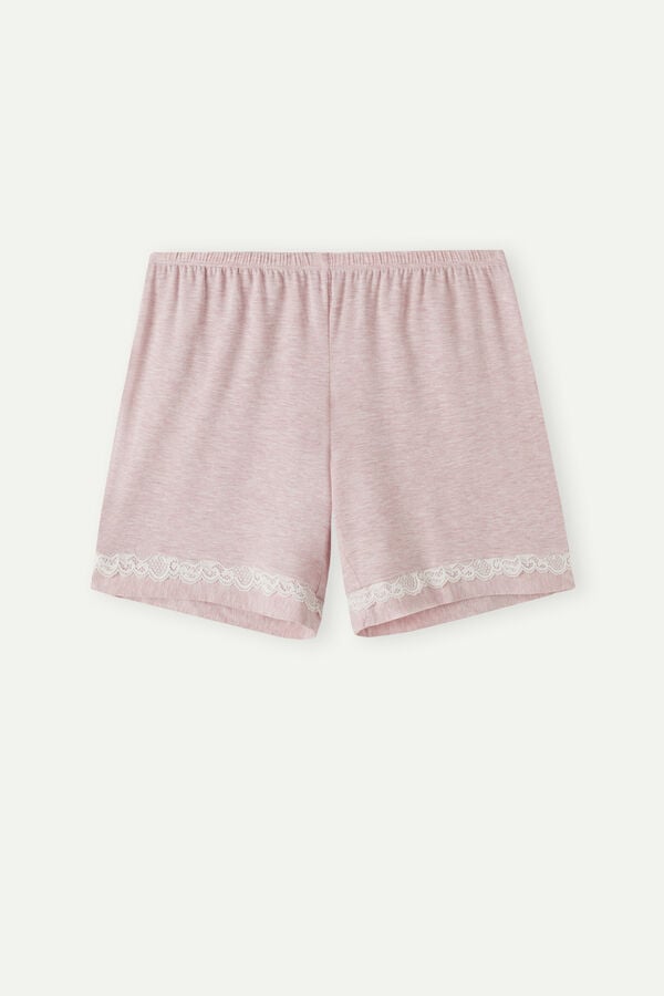 Intimssimi Modal Shorts with Lace Details Pale Pink | ILJBT50831