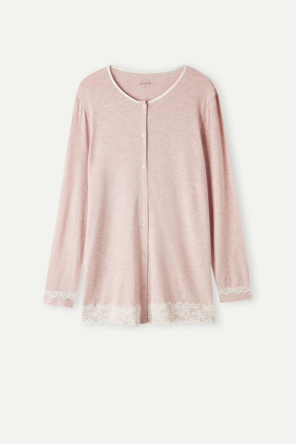 Intimssimi Modal and Lace Cardigan Pale Pink | ILDFL60002