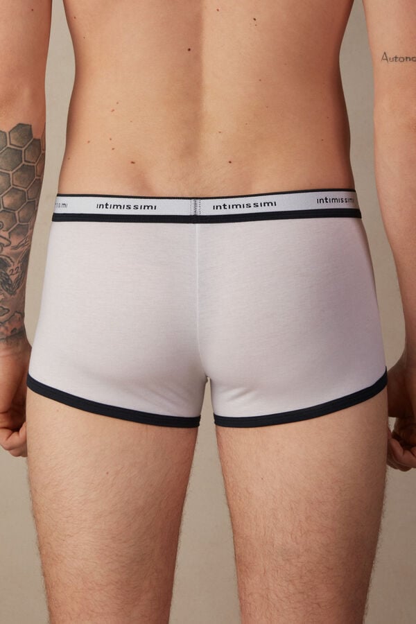 Intimssimi Natural Fresh Supima® Cotton Boxers with Logo White | GILEC60060