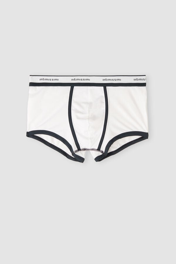 Intimssimi Natural Fresh Supima® Cotton Boxers with Logo White | GILEC60060