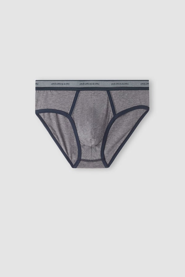 Intimssimi Natural Fresh Supima® Cotton Briefs with Logo Dark Grey | ILDFL85132