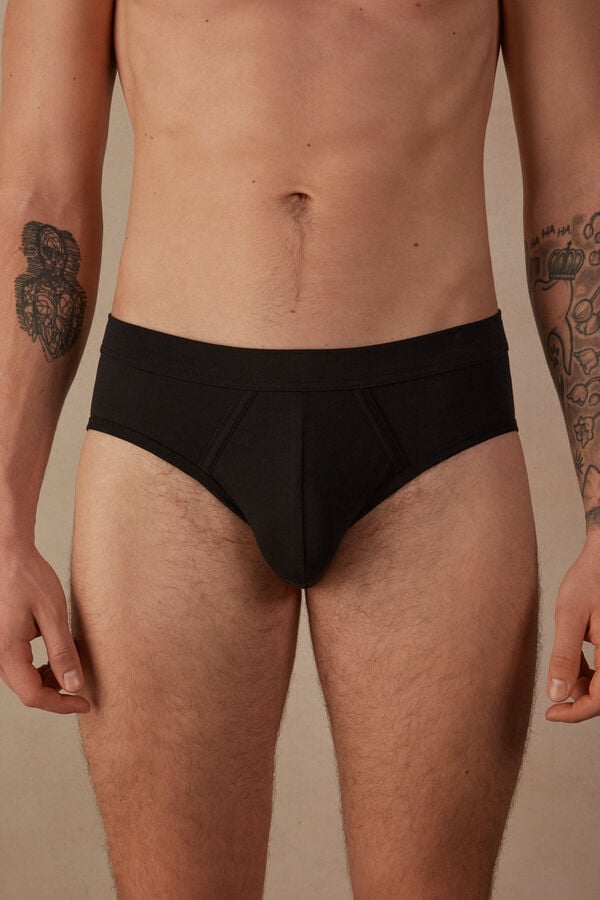 Intimssimi Natural Fresh Supima® Cotton Briefs Black | ILQAV45609