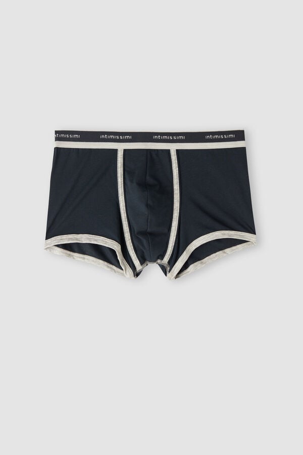 Intimssimi Natural Fresh Supima® Cotton Boxers with Logo Blue | LILTR28240