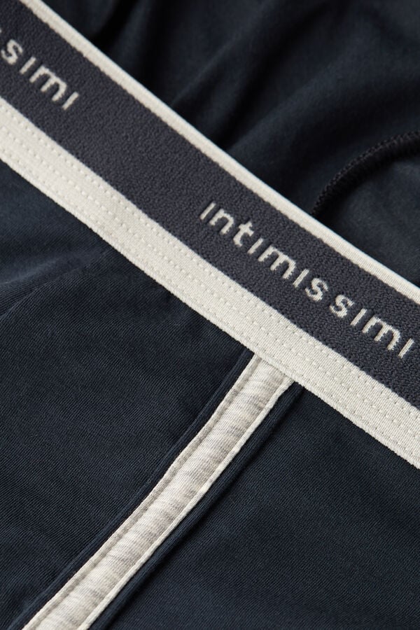 Intimssimi Natural Fresh Supima® Cotton Boxers with Logo Blue | LILTR28240