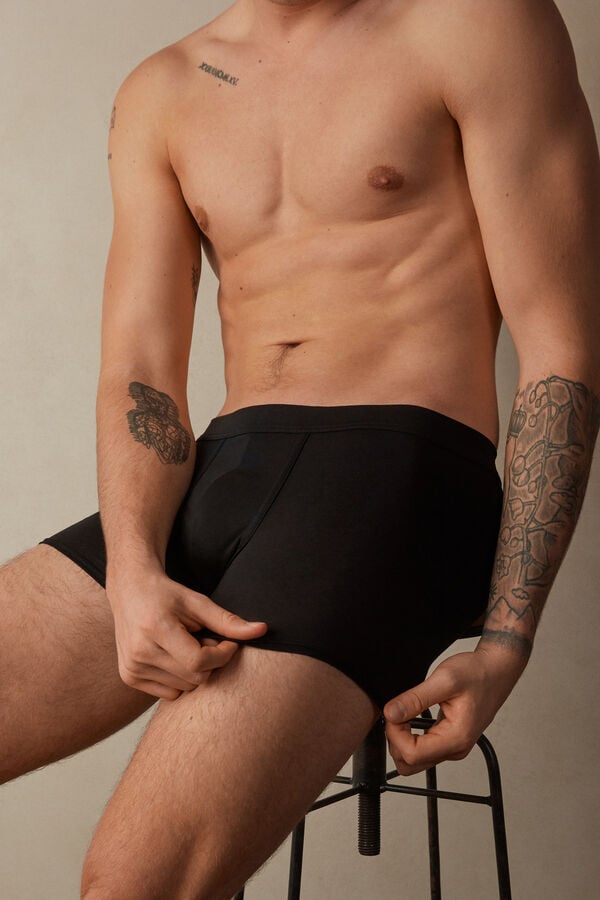 Intimssimi Natural Fresh Supima® Cotton Boxers Black | MILFT16093