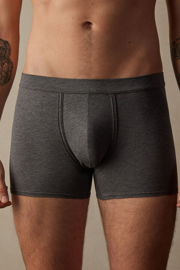 Intimssimi Natural Fresh Supima® Cotton Boxers Dark Grey | QILWA73326