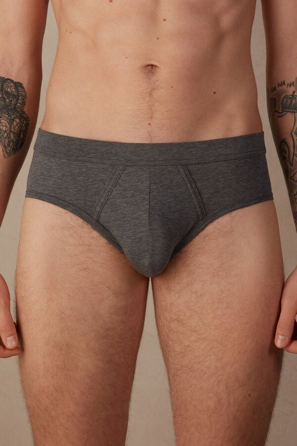 Intimssimi Natural Fresh Supima® Cotton Briefs Dark Grey | SILNY65134