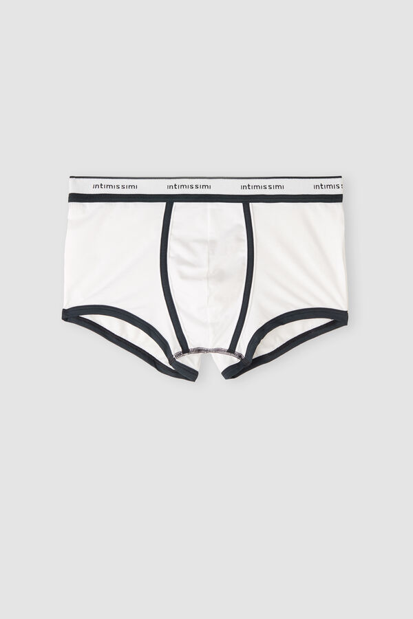 Intimssimi Natural Fresh Supima® Cotton Boxers with Logo White | SILVO32617