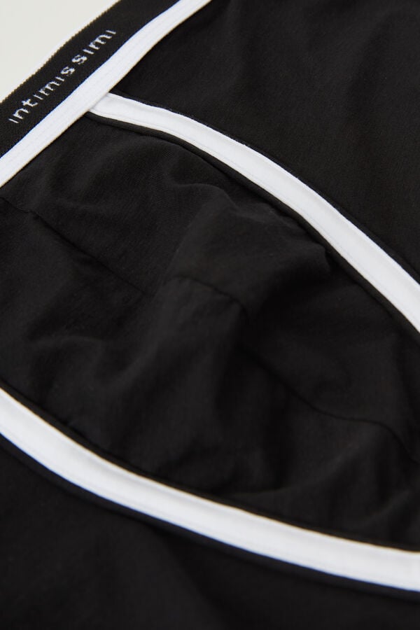 Intimssimi Natural Fresh Supima® Cotton Boxers with Logo Black | UILND65029