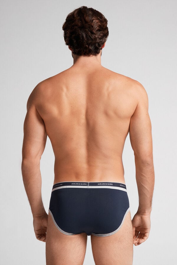 Intimssimi Natural Fresh Supima® Cotton Briefs with Logo Blue | UILTG12326