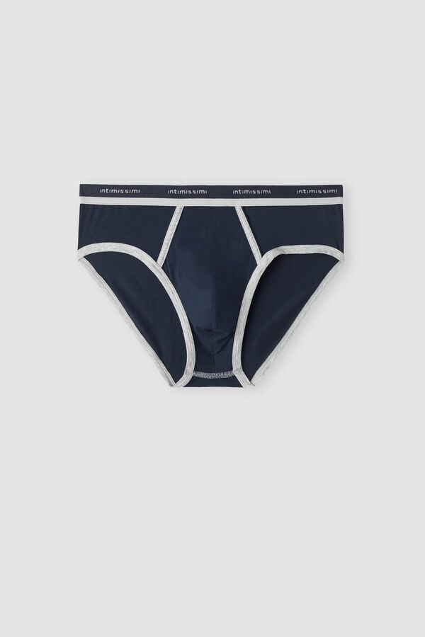 Intimssimi Natural Fresh Supima® Cotton Briefs with Logo Blue | UILTG12326