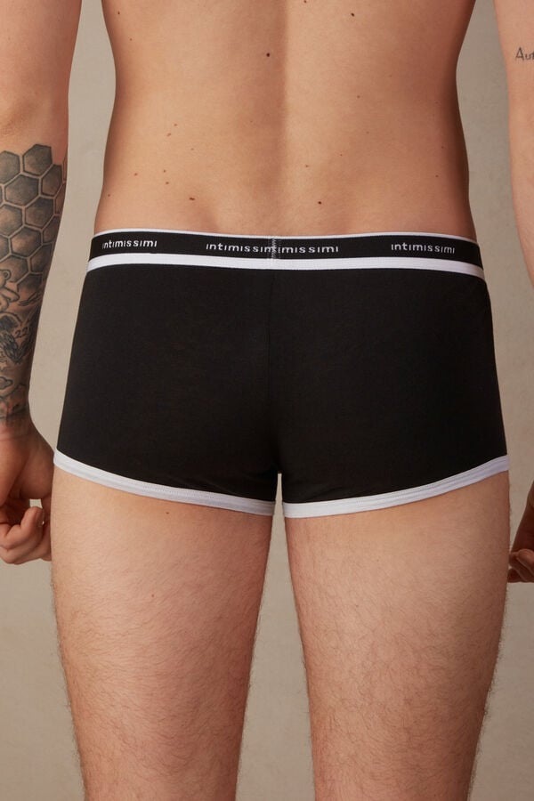 Intimssimi Natural Fresh Supima® Cotton Boxers with Logo Black | XILBH29442