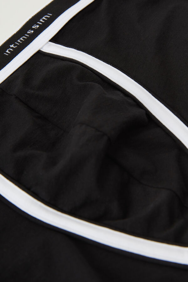 Intimssimi Natural Fresh Supima® Cotton Boxers with Logo Black | XILBH29442