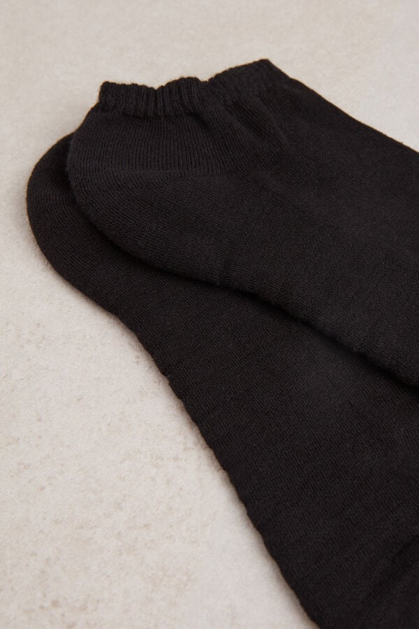 Intimssimi No-show Socks in Terrycloth Black | TILWZ57978