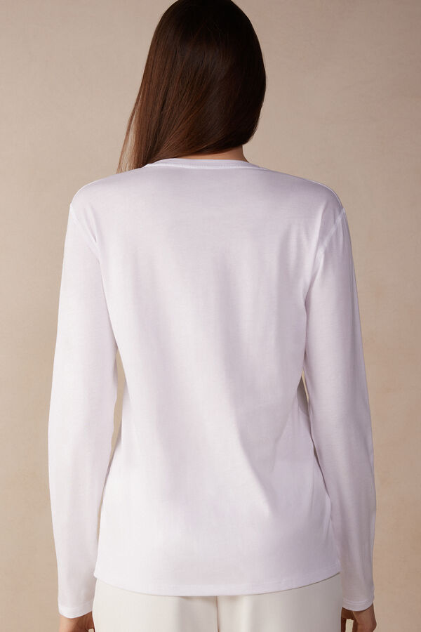 Intimssimi Oversized Long Sleeve Top in Supima® Cotton White | UILTG59378