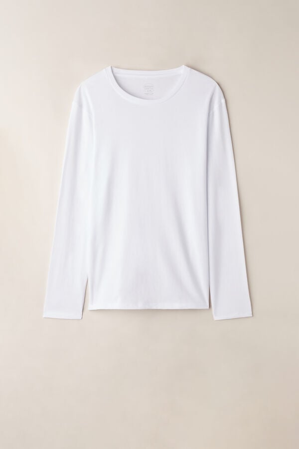 Intimssimi Oversized Long Sleeve Top in Supima® Cotton White | UILTG59378