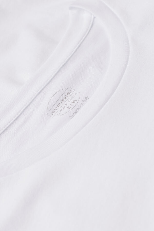 Intimssimi Oversized Long Sleeve Top in Supima® Cotton White | UILTG59378