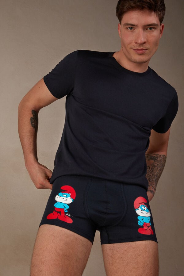 Intimssimi Papa Smurf Boxers in Stretch Supima® Cotton Blue | EILHC64908