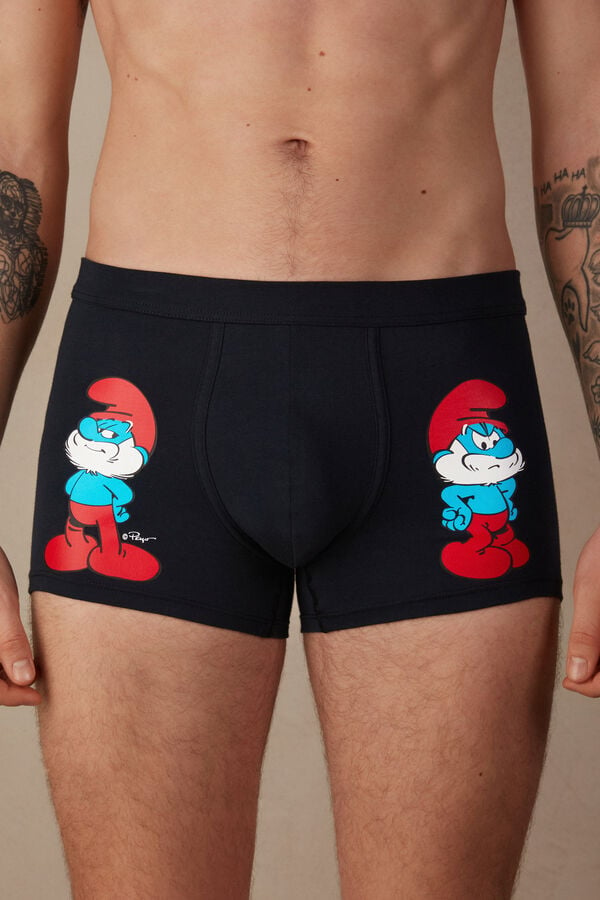 Intimssimi Papa Smurf Boxers in Stretch Supima® Cotton Blue | EILHC64908